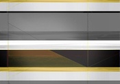NAXART Studio - Abstract Grey And Yellow Stripes