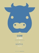 NAXART Studio - Blue Cow Multilingual Poster