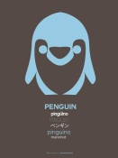 NAXART Studio - Blue Penguin Multilingual Poster