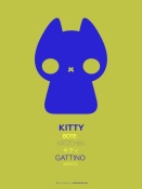 NAXART Studio - Blue Kitty Multilingual Poster