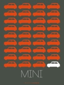 NAXART Studio - Orange Mini Cooper Poster