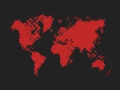NAXART Studio - Dotted Red World Map