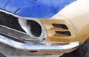 NAXART Studio - Ford Mustang Front Detail Watercolor