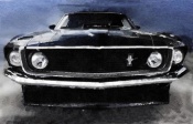 NAXART Studio - 1968 Ford Mustang Shelby Front Watercolor