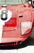 NAXART Studio - 1964 Ford GT40 Front Detail Watercolor