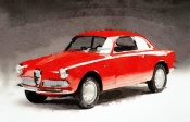 NAXART Studio - 1958 Alfa Romeo Giulietta Sprint Watercolor