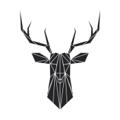NAXART Studio - Black Polygon Deer