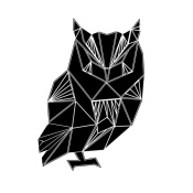 NAXART Studio - Black Owl Polygon