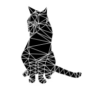 NAXART Studio - Smart Black Cat Polygon