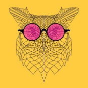 NAXART Studio - Owl in Pink Glasses