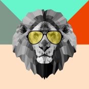 NAXART Studio - Party Lion in Glasses