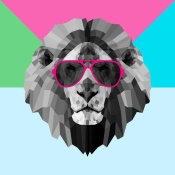 NAXART Studio - Party Lion in Red Glasses