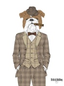 NAXART Studio - British Bulldog In Tweed Suit