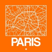 NAXART Studio - Orange Map of Paris