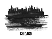 NAXART Studio - Chicago Skyline Brush Stroke Black II