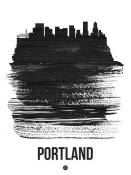 NAXART Studio - Portland Skyline Brush Stroke Black
