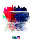 NAXART Studio - Miami Skyline Brush Stroke Watercolor