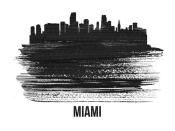 NAXART Studio - Miami Skyline Brush Stroke Black II