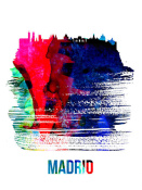 NAXART Studio - Madrid Skyline Brush Stroke Watercolor