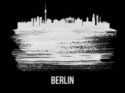 NAXART Studio - Berlin  Skyline Brush Stroke White