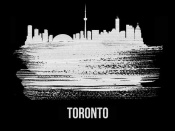 NAXART Studio - Toronto Skyline Brush Stroke White