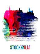 NAXART Studio - Stockholm Skyline Brush Stroke Watercolor