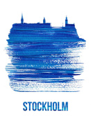 NAXART Studio - Stockholm Skyline Brush Stroke Blue