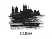 NAXART Studio - Cologne Skyline Brush Stroke Black II