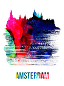 NAXART Studio - Amsterdam Skyline Brush Stroke Watercolor