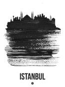 NAXART Studio - Istanbul Skyline Brush Stroke Black