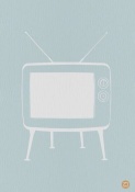 NAXART Studio - Vintage Tv Blue Poster