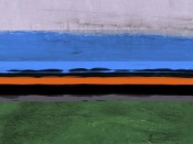 NAXART Studio - Abstract Stripe Theme Orange And Blue