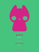 NAXART Studio - Pink Kitty Multilingual Poster