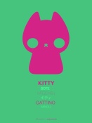 NAXART Studio - Pink Kitty Multilingual Poster