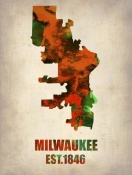 NAXART Studio - Milwaukee  Watercolor Map