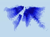 NAXART Studio - Blue Radiant  World Map