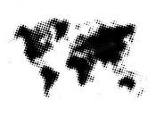 NAXART Studio - Black Dotted World Map