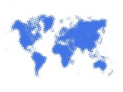 NAXART Studio - Blue Dotted World Map