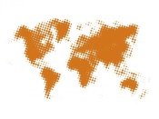 NAXART Studio - Yellow Dotted World Map