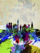 NAXART Studio - Munich Watercolor Skyline