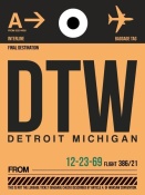 NAXART Studio - DTW Detroit  Luggage Tag 1