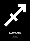NAXART Studio - Sagittarius Zodiac Sign White