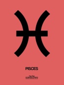 NAXART Studio - Pisces Zodiac Sign Black