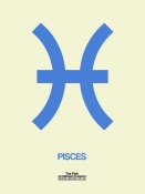 NAXART Studio - Pisces Zodiac Sign Blue