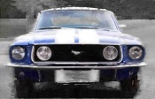 NAXART Studio - 1968 Ford mustang Front End Watercolor