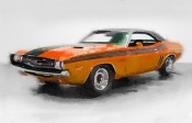 NAXART Studio - 1968 Dodge Challenger Watercolor