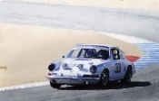 NAXART Studio - White Porsche 911 in Monterey Watercolor