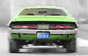 NAXART Studio - Dodge Challenger Rear Watercolor