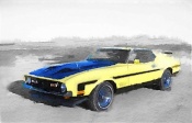 NAXART Studio - 1971 Ford Mustang Boss Watercolor