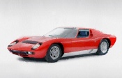 NAXART Studio - 1969 Lamborghini Miura P400 S Watercolor